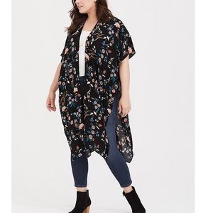 MOVING SALE!! Black Floral Side Split Kimono